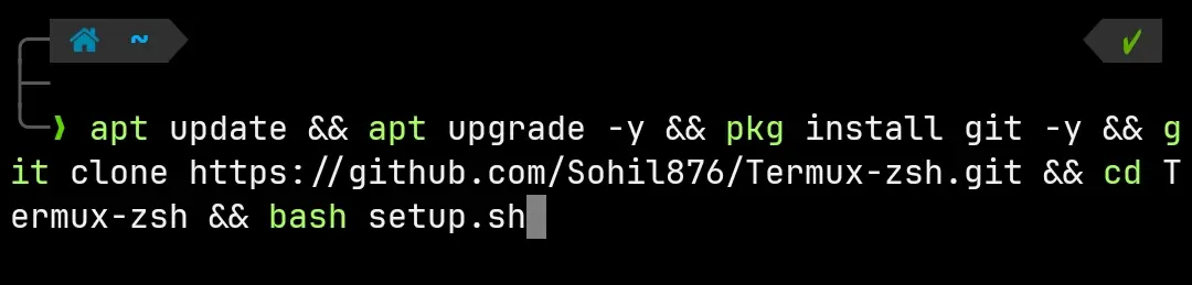 oneline-command Termux themes