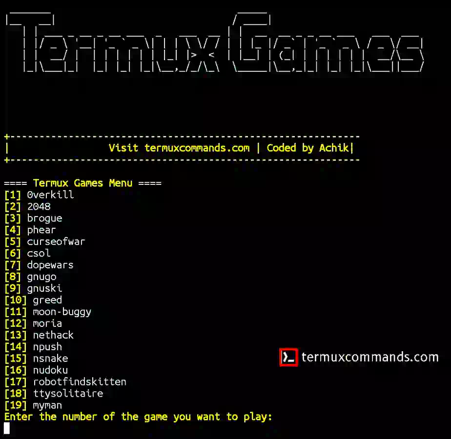 termux games Termux games