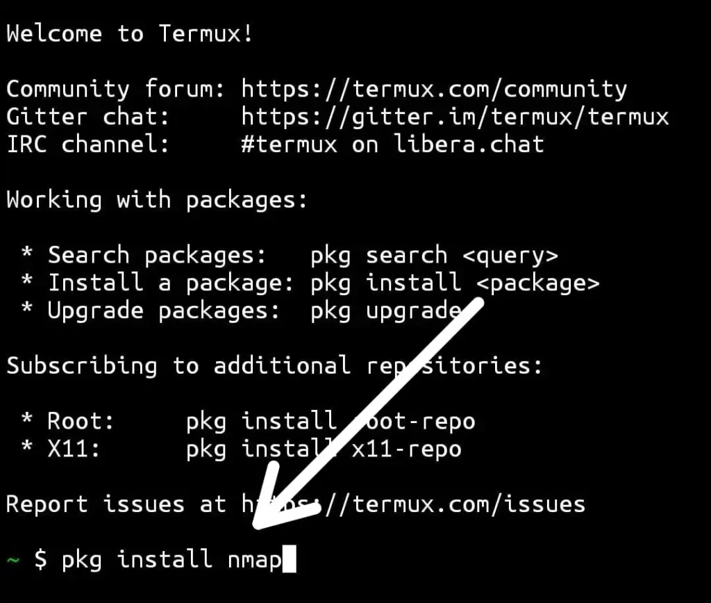 pkg install nmap
