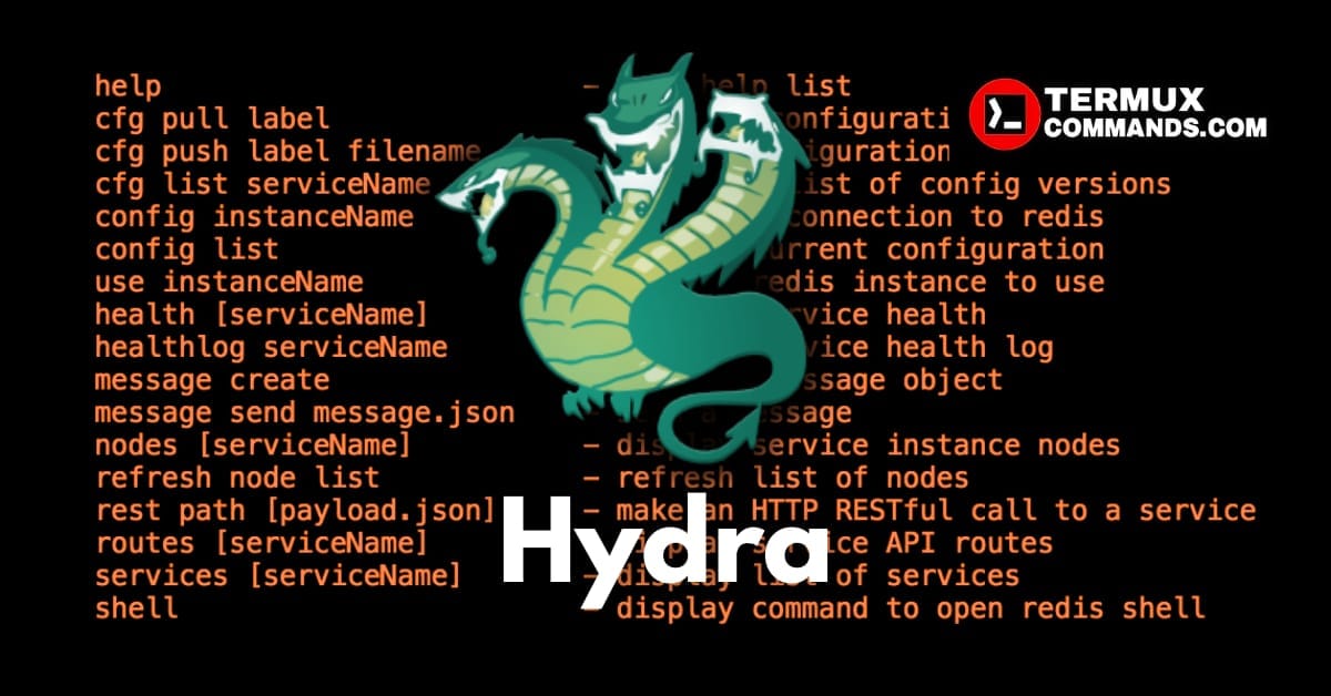 Hydra installation and usage commands
