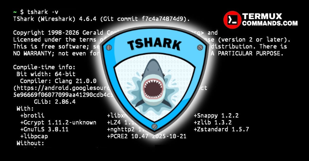 Wireshark installation and usage commands