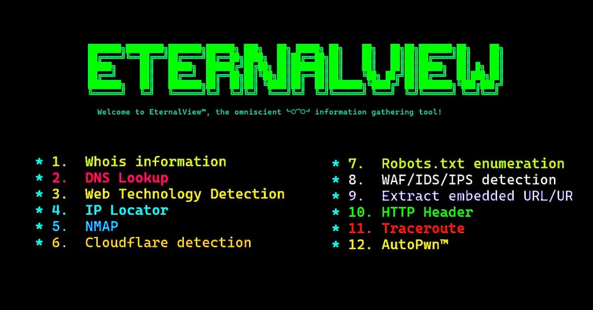 EternalView tool Installation and usage commands