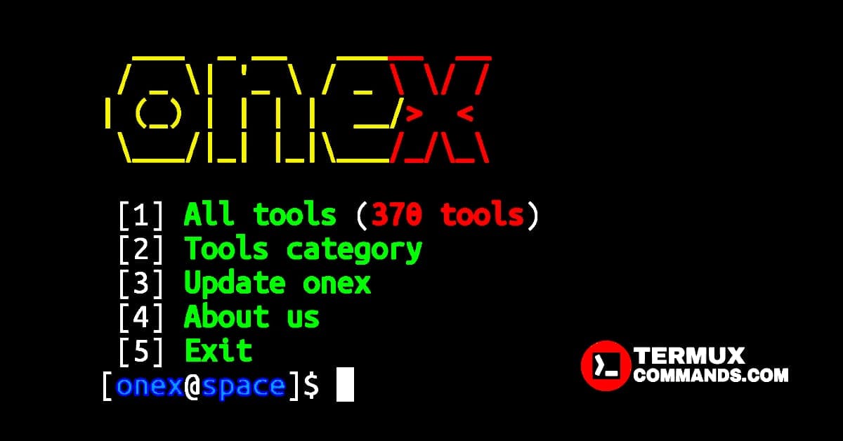 Onex in Termux installation and usage commands
