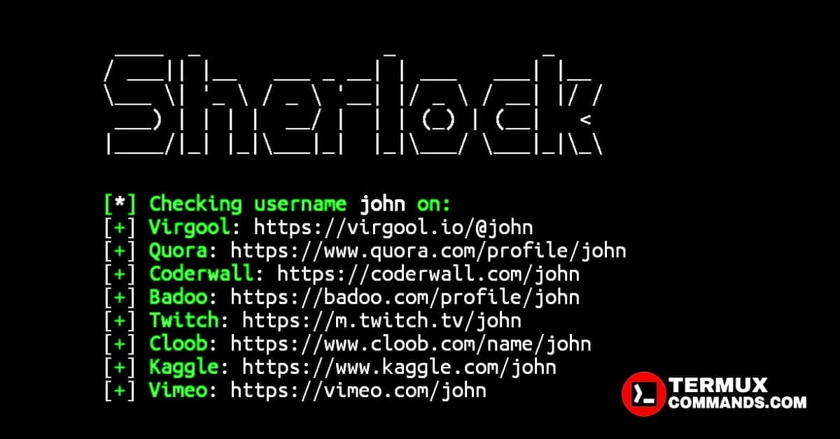 Sherlock installation and usage commands
