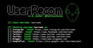 Userrecon in Termux installation and usage commands