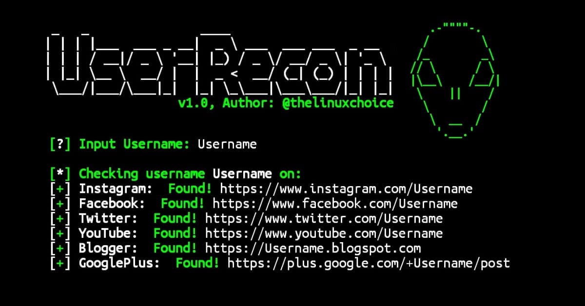 Userrecon in Termux installation and usage commands