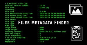 exiftool installation and usage commands