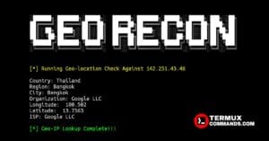 Geo recon installation and usage commands