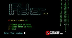 Ipicker in Termux installation and usage commands