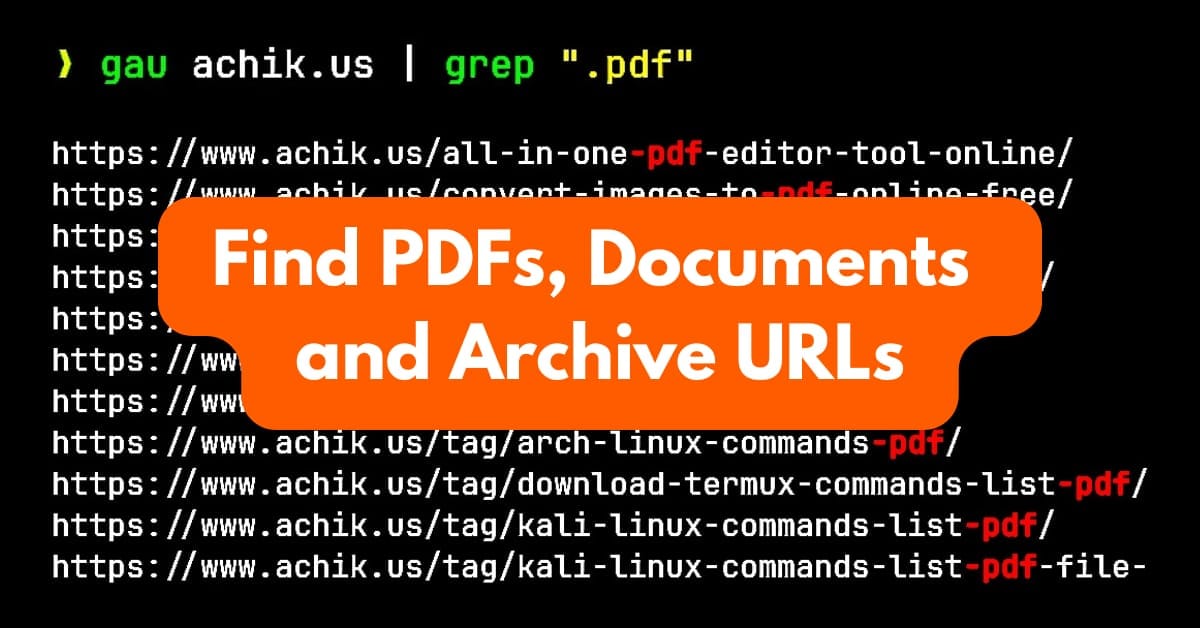 Gau tool find archive urls and files