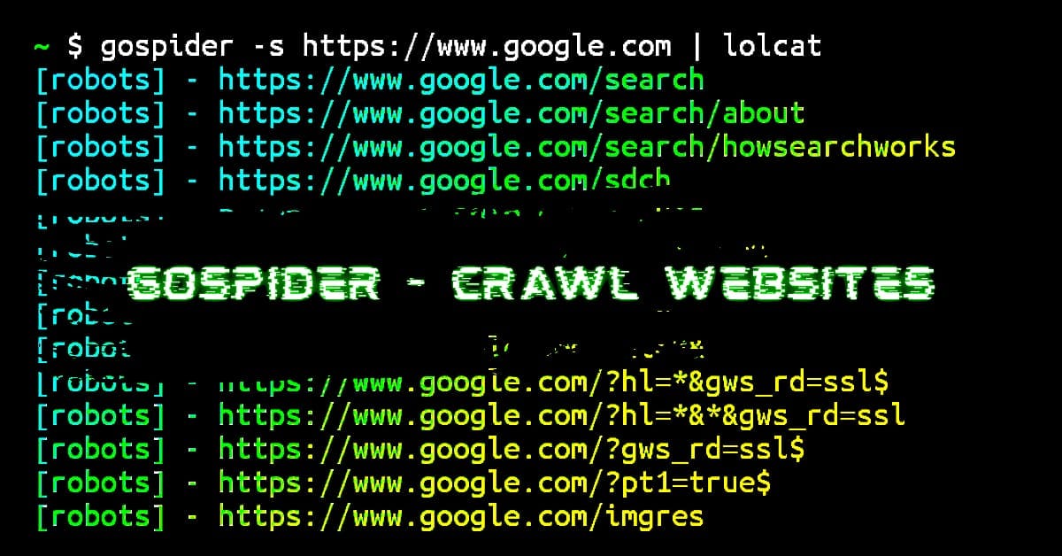 GoSpider installation and usage commands