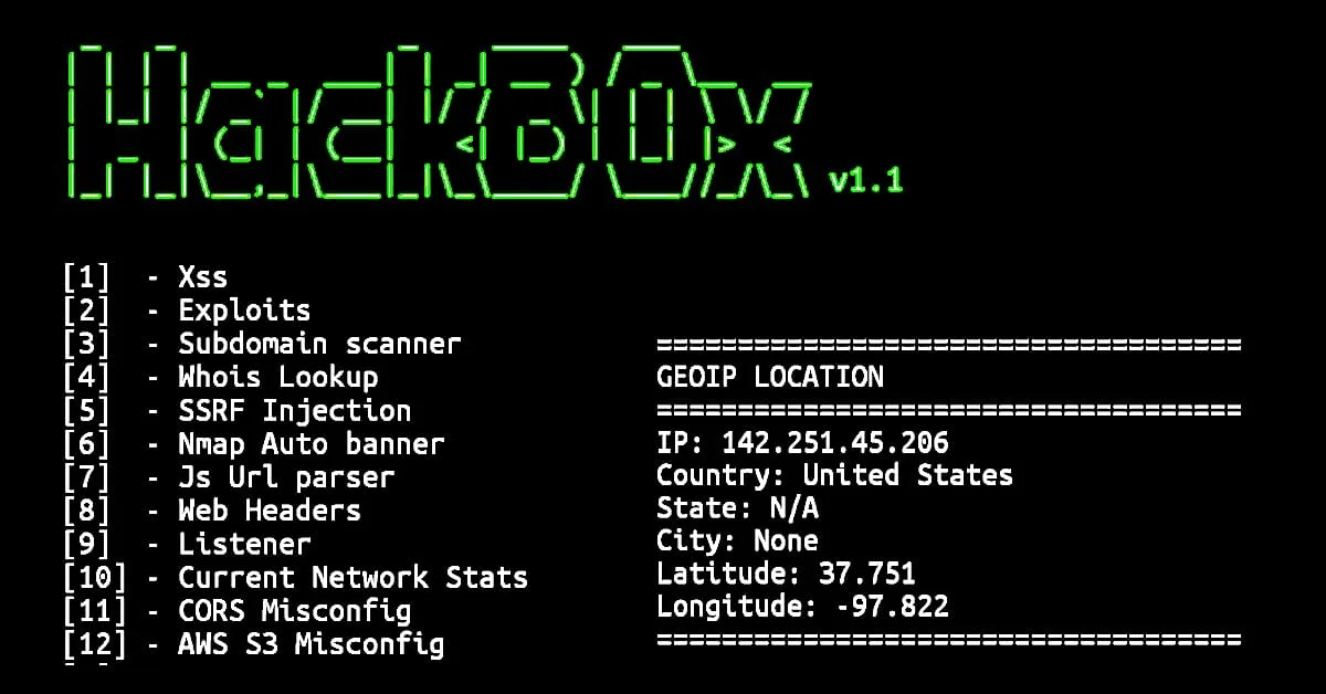 Hackbox toolkit in Termux commands