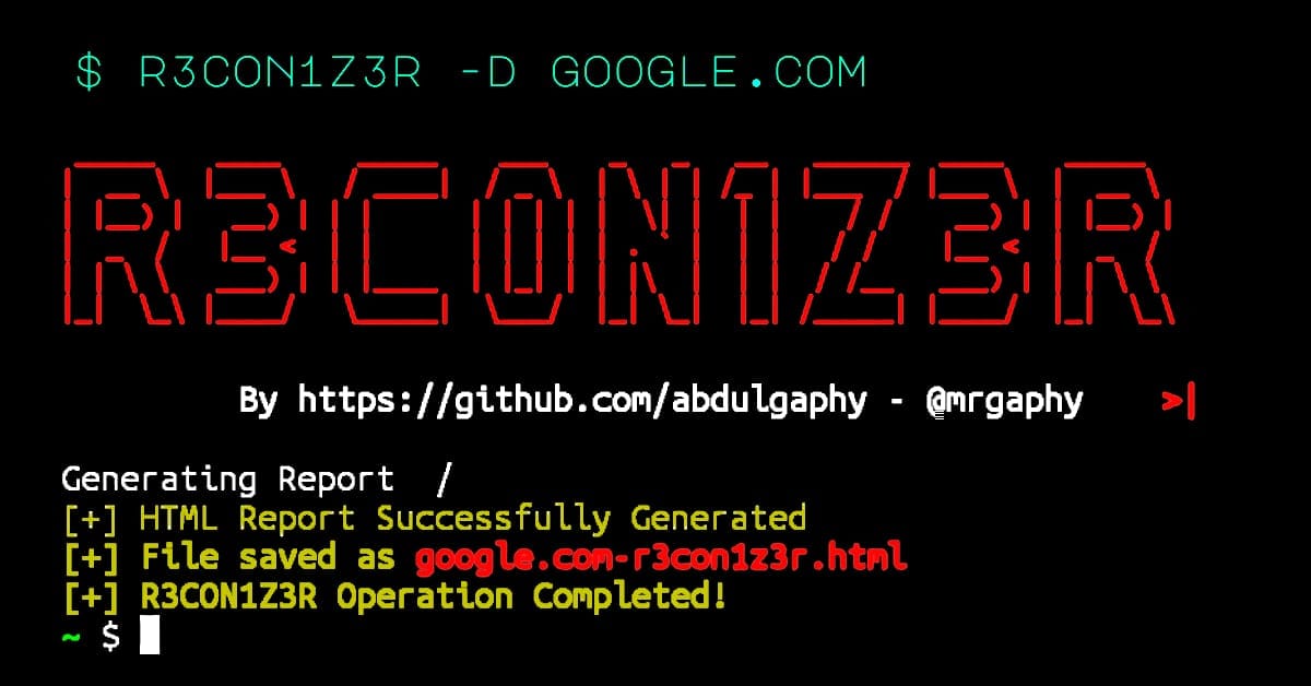 R3con1z3r website recon Tool