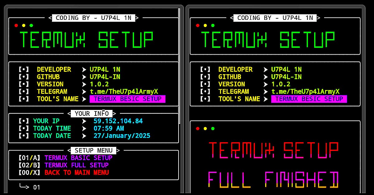 Automatically setup Termux